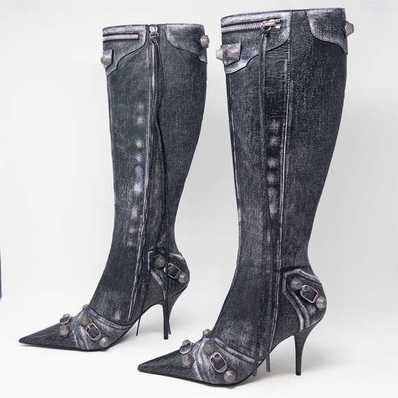 Balenciaga Cagole Denim Black 90mm Size EU 38C US 8 - Picture 2 of 13